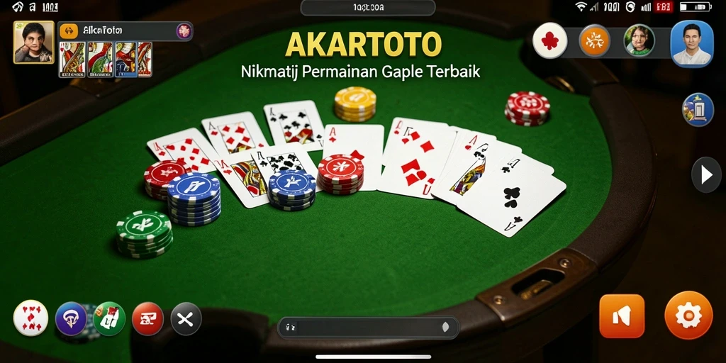 Screenshot gameplay AKARTOTO yang menggambarkan keseruan Gaple.