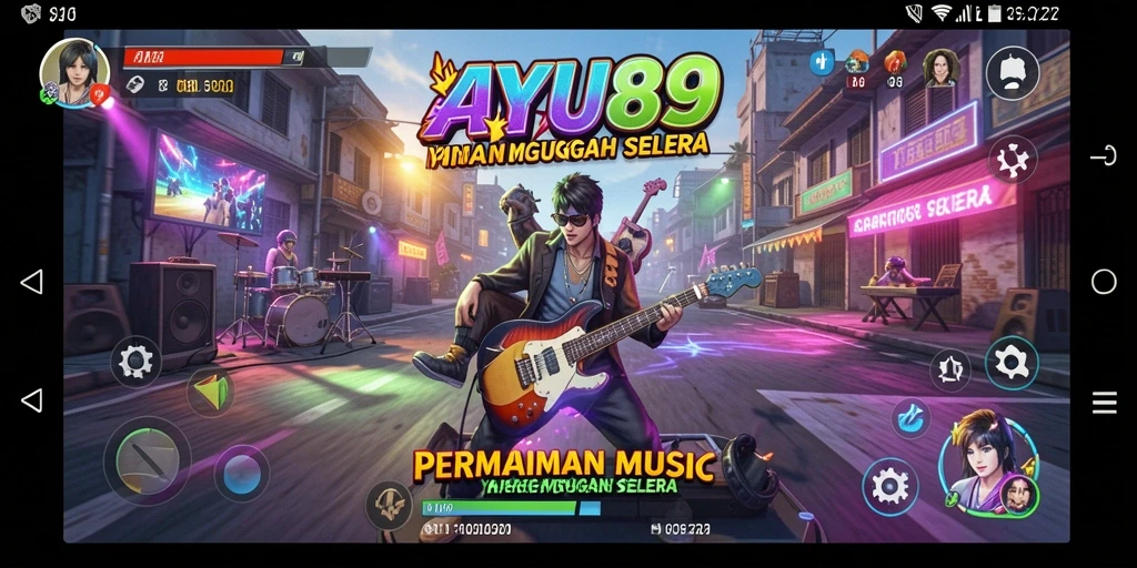 Tampilan gameplay AYU89 yang seru dengan berbagai pilihan lagu.
