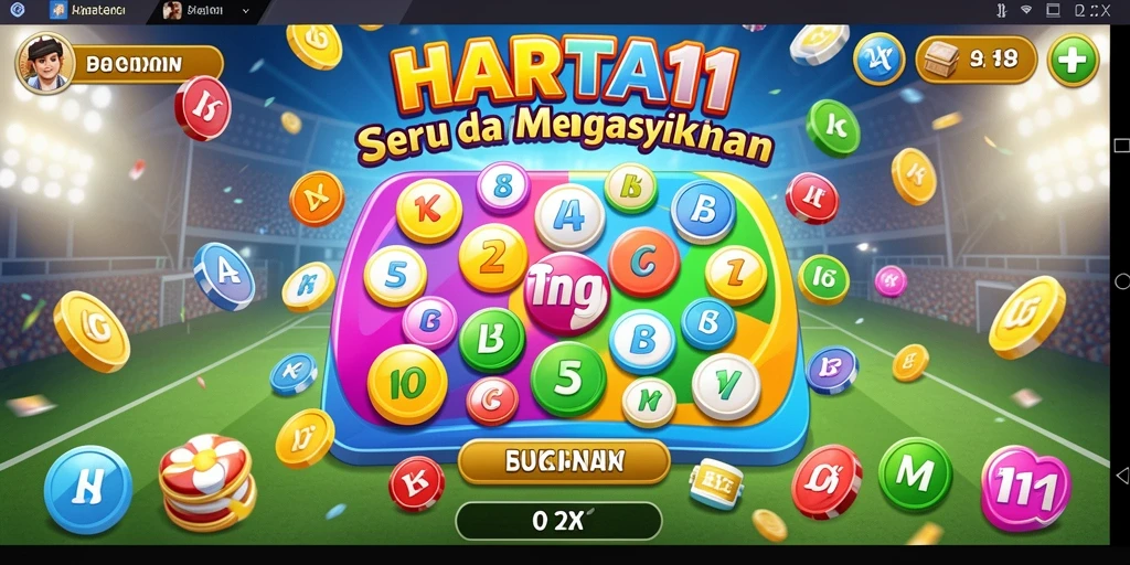 Tampilan gameplay seru dalam HARTA11 yang penuh warna dan energik.