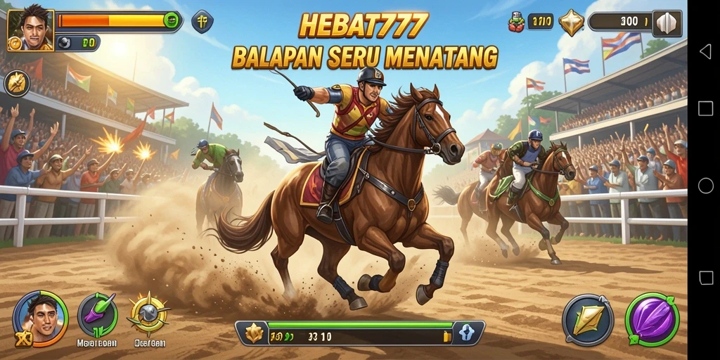 Screenshot HEBAT777 menampilkan aksi balapan yang mendebarkan dan pemandangan yang indah.
