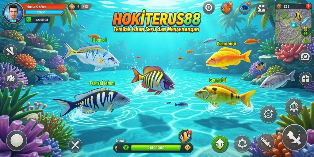 Tampilan gameplay seru dari HOKITERUS88 dengan aksi tembak ikan.