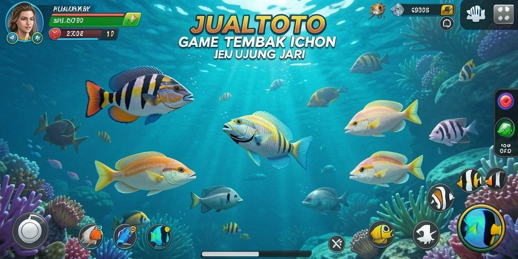Screenshot gameplay JUALTOTO menampilkan aksi memancing yang seru.