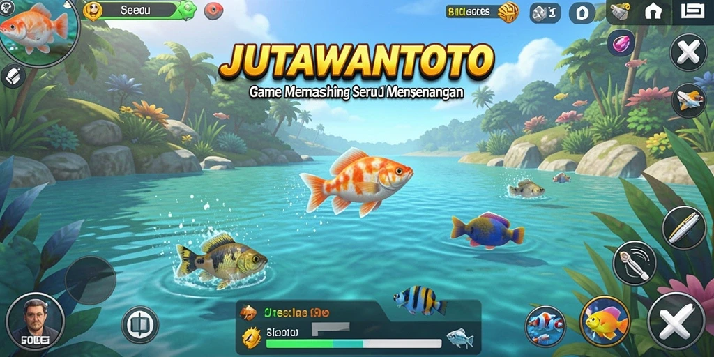 Screenshot gameplay JUTAWANTOTO dengan tampilan memancing yang seru.