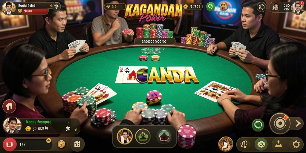 Screenshot gameplay KAGANDAN menunjukkan aksi seru permainan Poker.