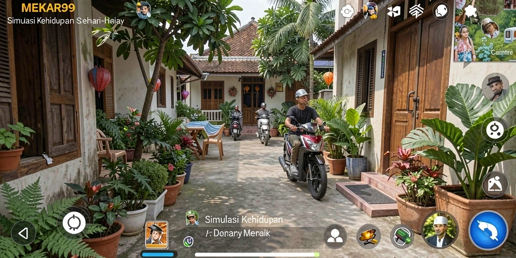 Tangkapan layar dari gameplay MEKAR99 yang menampilkan interaksi karakter.