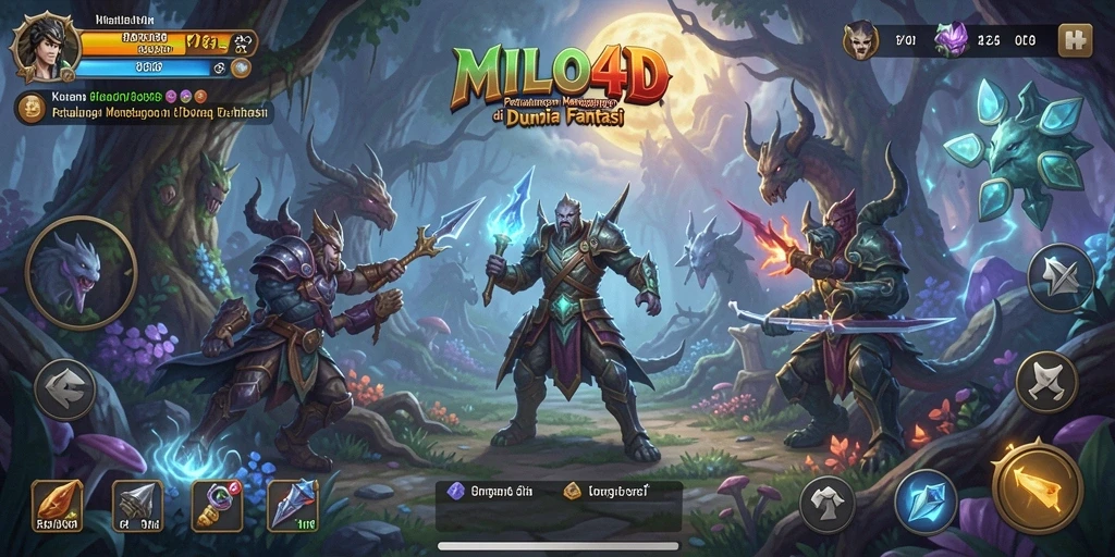 Tampilan gameplay seru MILO4D dengan karakter dan misi menantang.