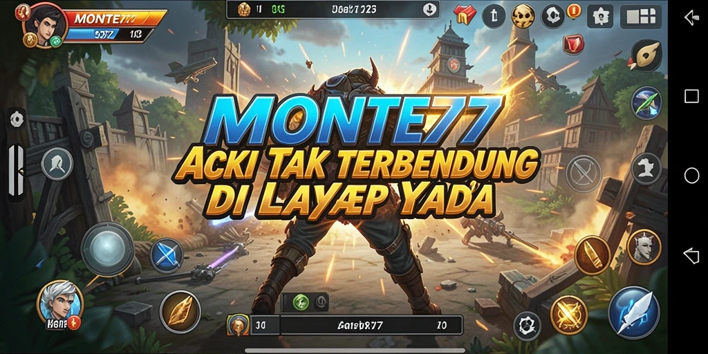 Tampilan gameplay seru dengan aksi mendebarkan di MONTE77.