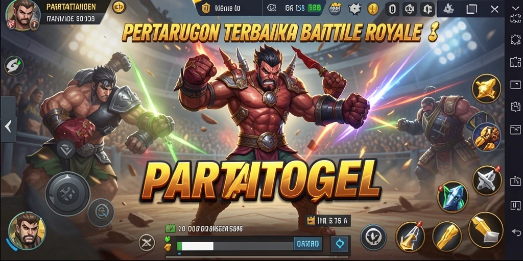 Tangkapan layar utama gameplay <strong>PARTAITOGEL</strong> menunjukkan aksi Battle Royale yang mendebarkan