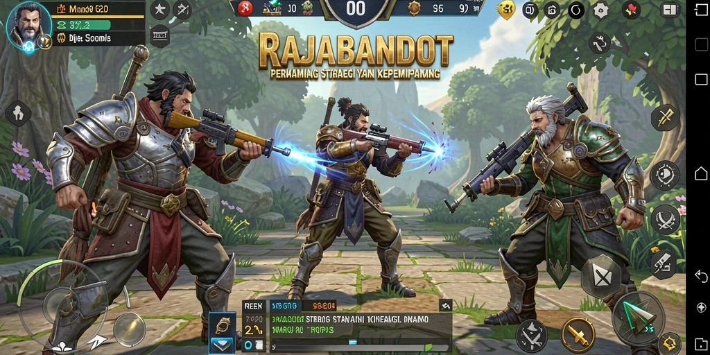 Screenshot gameplay RAJABANDOT menampilkan aksi pertempuran yang epik.