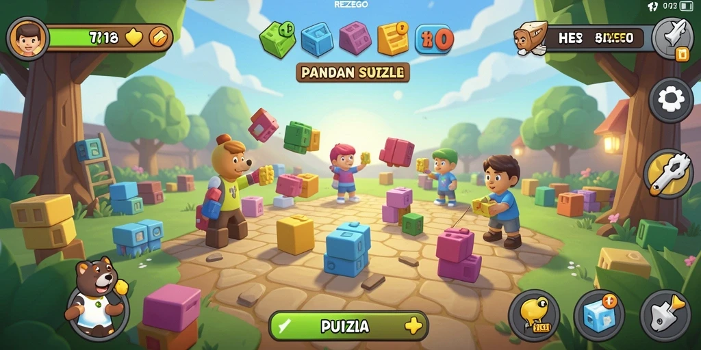 Tampilan screenshot gameplay REZEGO yang menarik dan menantang.