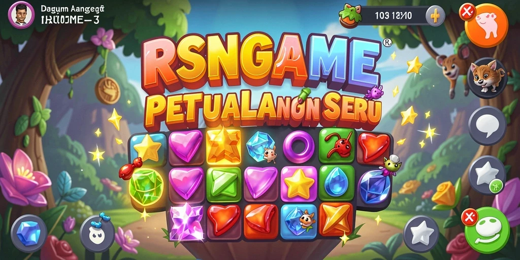 Tangkapan layar gameplay RSNGAME yang menampilkan keseruan mencocokkan item.