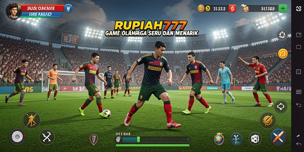 Tampilan gameplay RUPIAH777 dengan aksi olahraga yang mendebarkan.