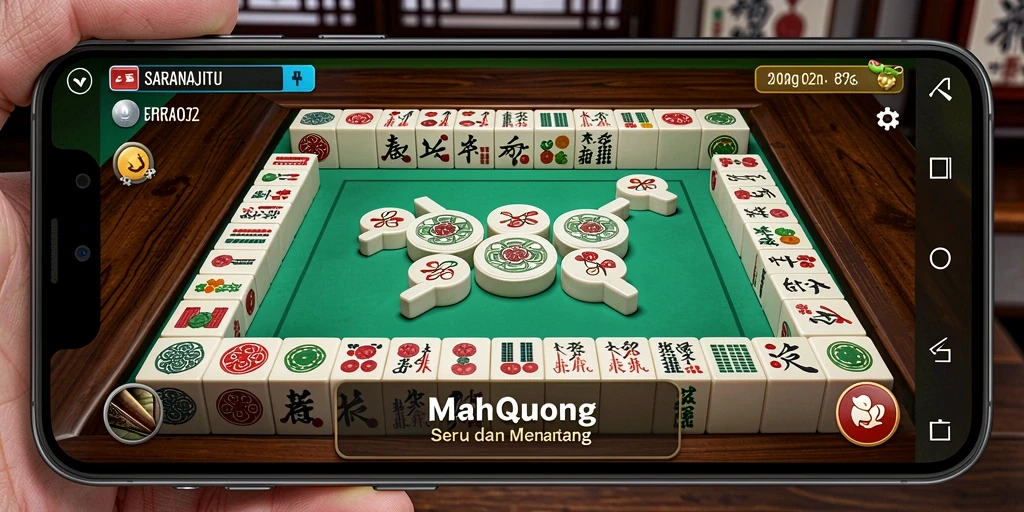 Tampilan gameplay SARANAJITU dengan grafis menawan dan tantangan Mahjong.