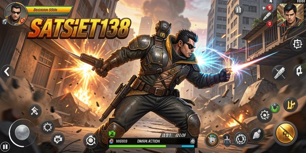 Tampilan gameplay aksi seru SATSET138 yang menegangkan.