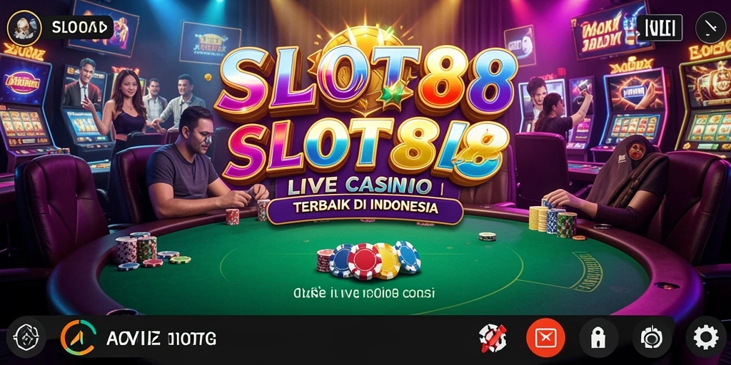 Screenshot SLOT88 menampilkan dealer live dan suasana kasino yang mendebarkan.