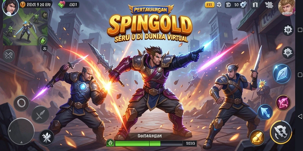 Tampilan seru pertarungan karakter dalam SPINGOLD.