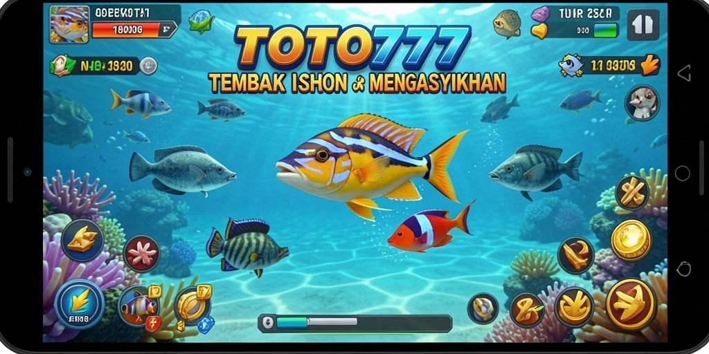 Tampilan gameplay TOTO777 menampilkan aksi menangkap ikan yang seru.