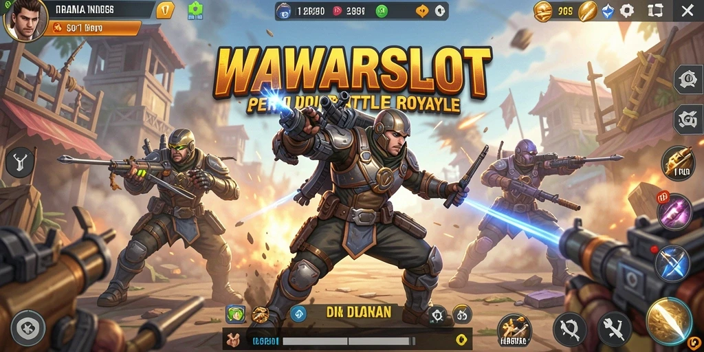 Screenshot gameplay WAWARSLOT yang memperlihatkan aksi pertempuran sengit.