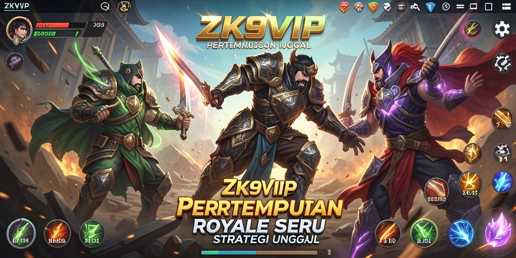 Tangkapan layar gameplay ZK9VIP yang mendebarkan di arena Battle Royale.